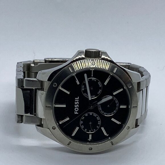 Fossil BQ1299 Men's Silver Stainless Steel Analog Dial Quartz Genuine Watch EY73 - Picture 7 of 12